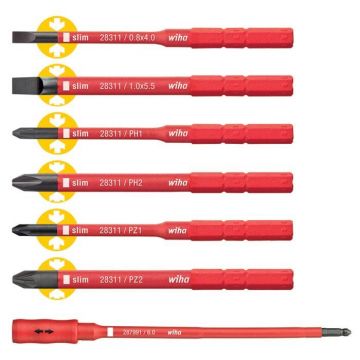 WIHA Bitset SlimBit Electric+ Adapter 2879 SL/PH/PZ, 7-delig