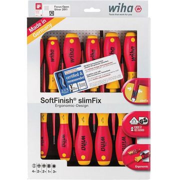 WIHA Schroevendraaierset SoftFinish Electric slimFix 1000V 3201, 12-delig