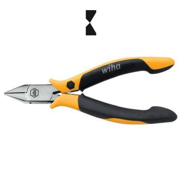 WIHA Zijkniptang Professional ESD Z41104. Brede, spitse kop met facet 115mm