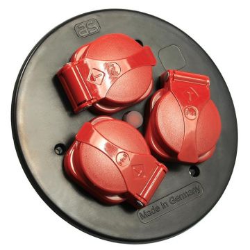Schwabe Contactdoos inzetstuk 230V/16A IP44  tbv Kabelhaspel met 3 contacten