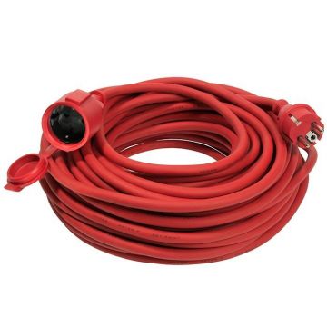 Schwabe Verlengkabel Rubber 230V/16A IP44 H05RR-F 3x1,5 rood 20m