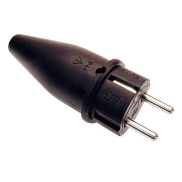 Schwabe Stekker Rubber 230 V, 16 A zwart IP44