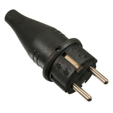 Schwabe Stekker Rubber 230 V, 16 A zwart IP44