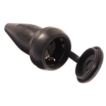 Schwabe Contra-stekker met beschermkap 230 V, 16A zwart IP44
