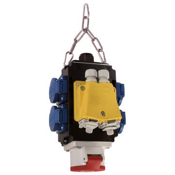 Schwabe MIXO Hangverdeler 4x 230V, 2x RJ45 Cat6, 1x CEE 16A 5p, 2x Per