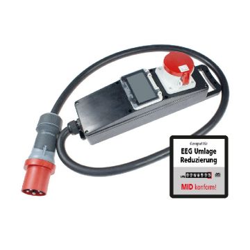 Schwabe Rubberen Stekkerdoos 400V met Energieverbruiksmeter 63A IP44