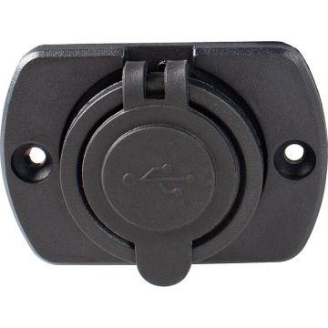 Schwabe Camping Inbouwcontactdoos 12V met 2xUSB poort IP20 Zwart