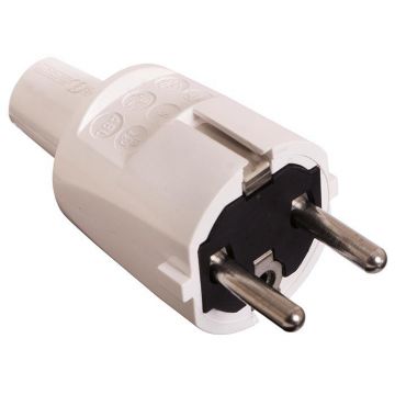 Schwabe Stekker Randaarde 230V PVC wit