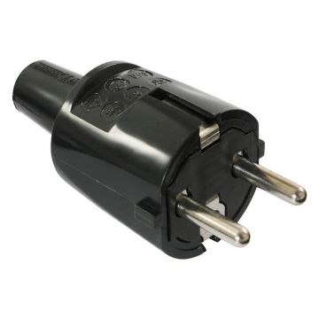 Schwabe stekker randaarde 230V PVC zwart