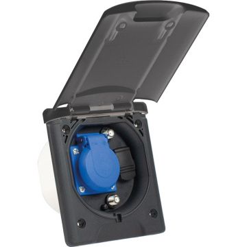 Schwabe Camping Inbouwcontactdoos 230V/16A IP44 Grijs