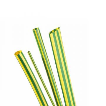 Flexibele dunwandige krimpkous geel/groen