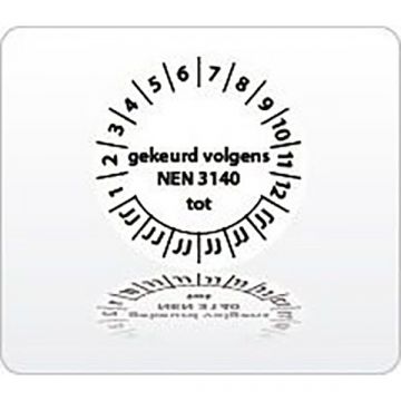 NEN 3140 Keuringstickers – 250 stuks Gekeurd volgens NEN 3140 tot