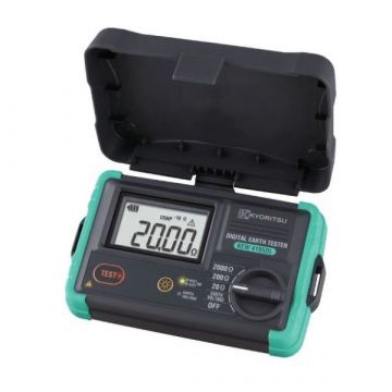 Kyoritsu 4105DL Digitale Aardverspreidingsweerstandmeter kit, compleet met pennen en haspels in tas