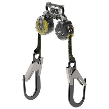 MSA Latchways Twin Mini PFL valstopapparaat 1,8 m met aluminium steigerhaak