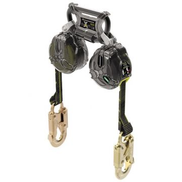 MSA Latchways Twin Mini PFL valstopapparaat 1,8 m met stalen musketonhaak